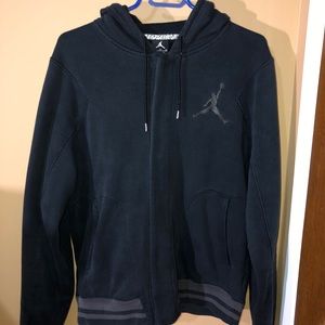 *JORDAN*ON SALE Black button up jacket with hood